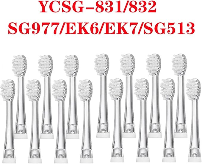 15 Pcs SG-831 Soft Bristle Replaceable Brush HeadsCompatible for SG977/EK6/EK7/SG513 Toothbrush Head