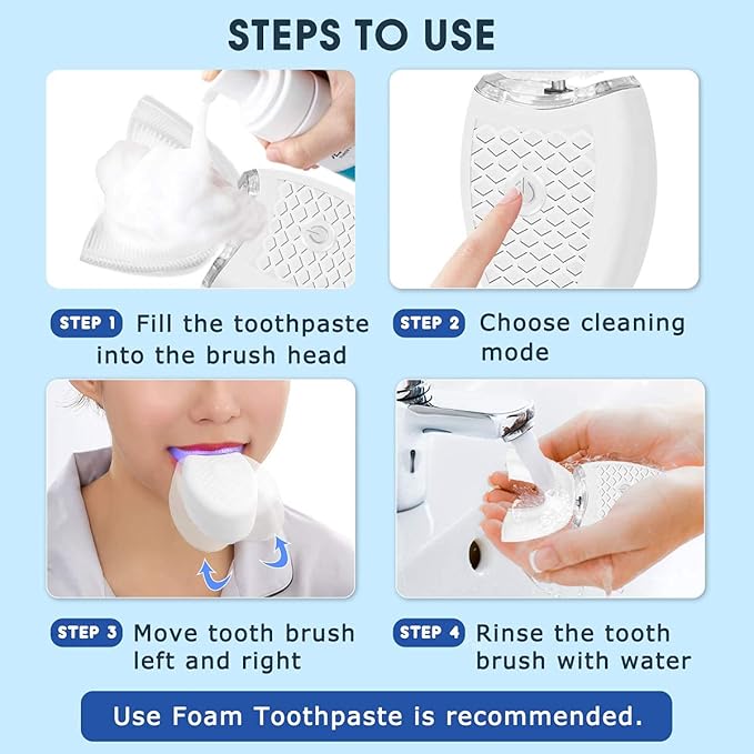 Ultrasonic Electric Toothbrush Adults Automatic Toothbrush U Shaped Whole Mouth 360° Cleaning Teeth Whitening Hands Free Rechargeable IPX7 Waterproof