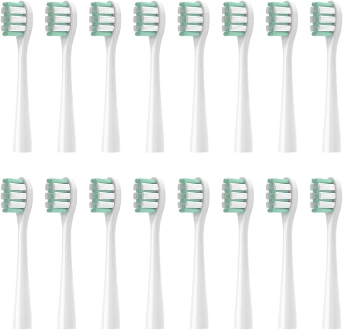 16pcs Replacement Toothbrush HeadsCompatible for ShowSee D1/D2/D3 Soft Bristles Cleaning Brush Head(16pcs White)