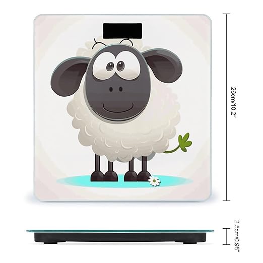 Sheep Weight Scale Large Bathroom Scales Digital Weight with Bright LED Display Non Slip Automatic Weighing Scale Fashion Weighing Machine for Body