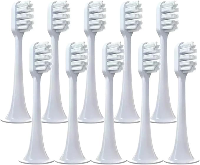 10pcs Replacement Toothbrush Heads Compatible for T300 T500 T700 Teeth Brush(10 White-Soft)
