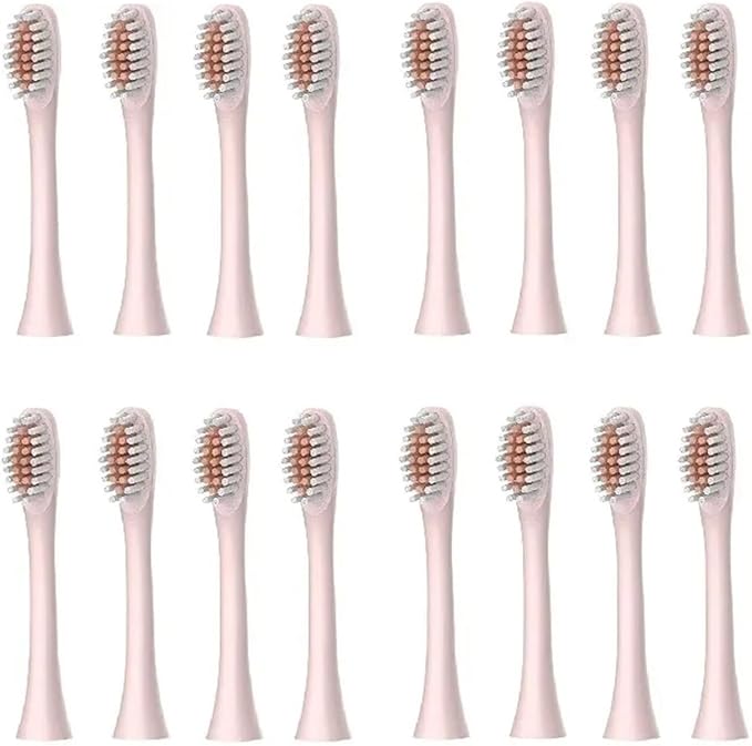 Replacement Toothbrush Heads ForCompatible for X.Q.M. X-3 X-2 Sonic Electric Soft Bristle(16pcs Pink)