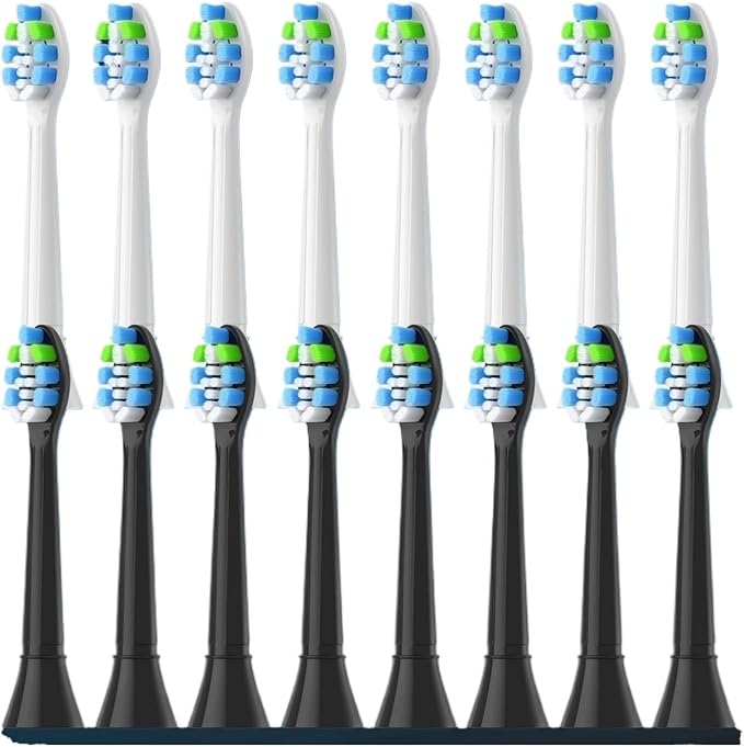 8-16Pack Replacement Toothbrush Heads Compatible with Philips Sonicare Electric Tooth Brush Refill(8White 8Black)
