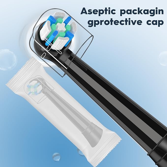 10PACK Replacement Toothbrush Heads Compatible with Oral B iO Series 2/3/4/5/6/7/8/9/10 Electric ToothbrushRound Brush Heads for Gentle Gum Care &amp Deep CleaningBlack