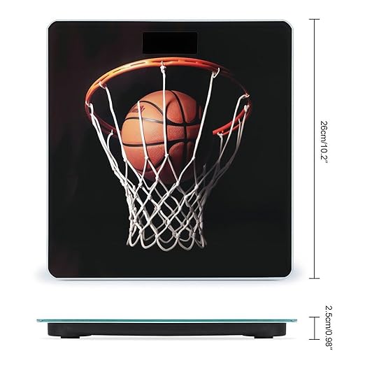 Digital Bathroom Scale for Body Weight Scale with Bright LCD Display High Accuracy Step-On Technology Auto On/Off Basketball Digital Scales 400 Lbs /180kg