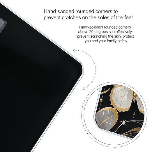 Gold White Butterflies Black Scale for Body Weight Accurate Digital Bathroom Scale Toughened Glass High Precision Scales Smart Weight Scales with Large LCD Backlight Display Weighing Machine