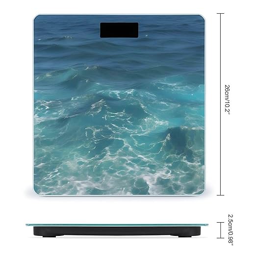 The Deep Blue Sea Weight Scale Digital Electronic Scales Bathroom Scale Larg LCD Backlight Display High Precision MeasurementsTempered Glass