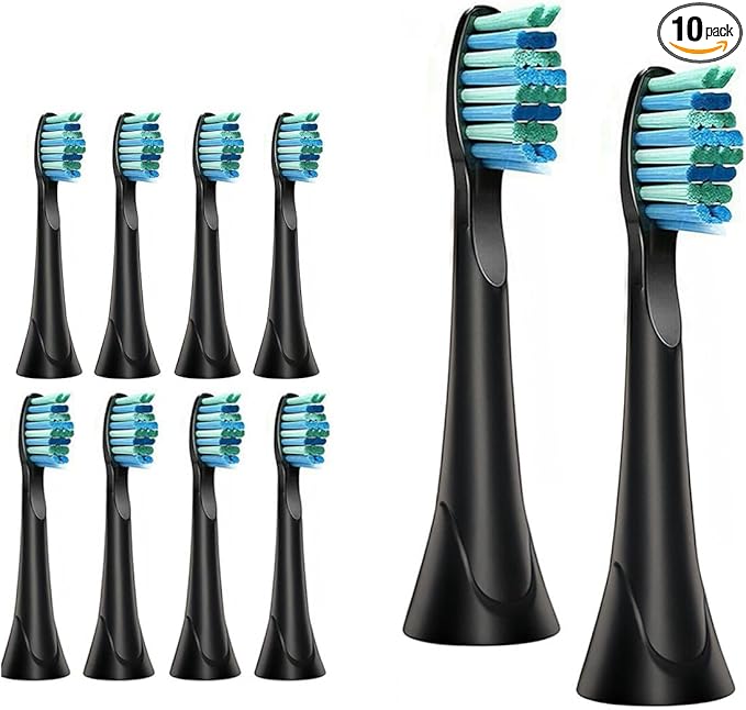 Replacement Toothbrush Heads Compatible with DrDent Electric Toothbrush brush heads Compatible with Dr.Dent 575 / X EDITION / 230310 Pack Black