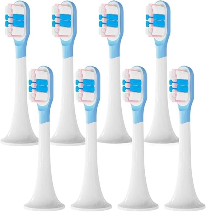 Compatible for XIAOMI MIJIA Replacement Brush Heads - T300/T500 Sonic Toothbrush Dupont Soft Bristle Silicone Nozzles(8 bj Pink)