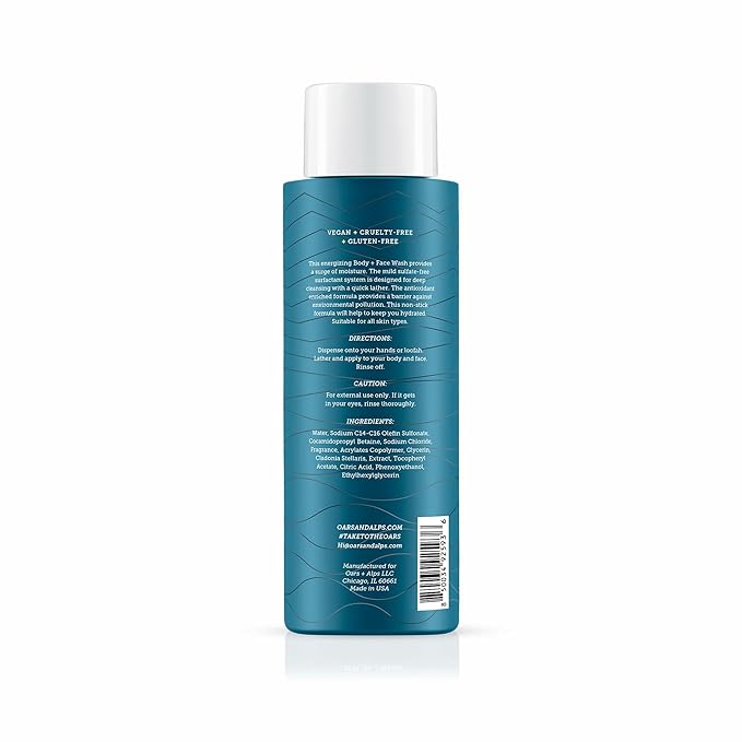 Oars + Alps Body Wash for Men Mens Body Wash &amp Face Cleanser with Vitamin E &amp Antioxidants Moisturizing Paraben &amp Sulfate Free Cleanser California Coast 3pk