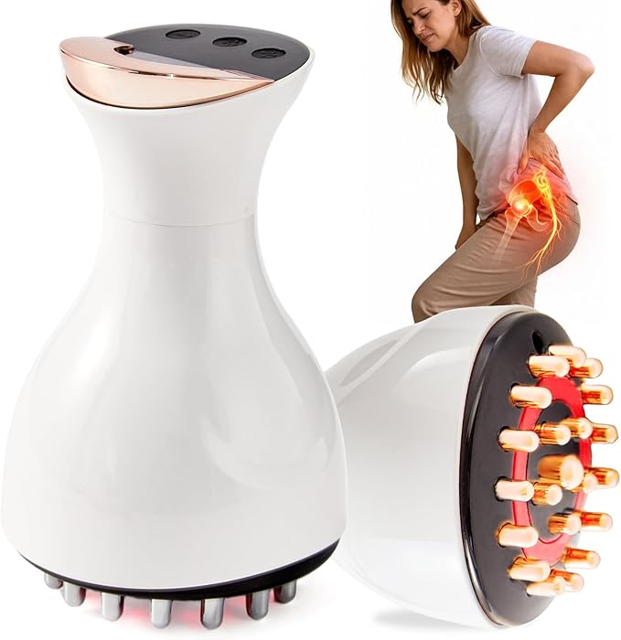 Sciatica Pain Relief Devices – Deep Tissue Massager with Multi-Mode Technology Heat &amp Light Targeted Relief for Sciatic Nerve &amp Lower Back Pain (White)