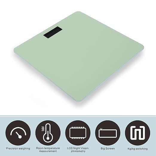 Automatic Switch Digital Bathroom Weighing Scale Smart Scale for Body Weight Green