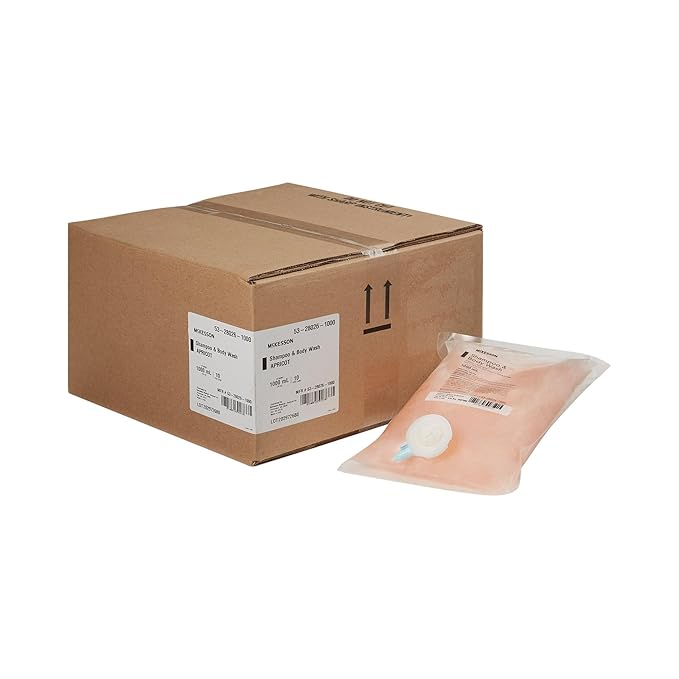 McKesson Body Wash and Shampoo Refill Bag Apricot Scent 1000 mL 10 Count