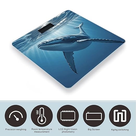 Swimming Fish Png Scale for Body Weight Digital Bathroom Scale Accurate Smart Weight Scales with Large Display Weighing Machine High Precision Scales