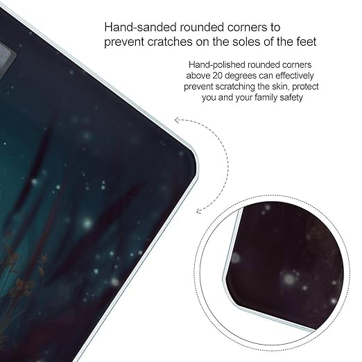 Fireflies and Lantern Scale for Body Weight High Precision Digital Weight Scales with LCD Display Anti-Slip Sturdy Slim Tempered Glass Bathroom Scale for Home Use