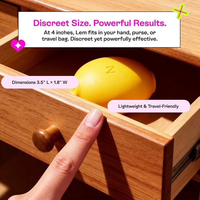 Hello Nancy Massager Device for Women Handheld Air Suction with 12 Intensities Discreet Lemon Shape for Comfort and Relaxation Compact Travel Friendly Massager for Daily Wellness and Stress Relief
