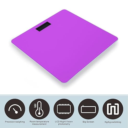 Men's Fashion Automatic Switch Digital Bathroom Weighing Scale Smart Scale Light Purple