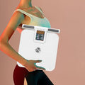 Modern Style 8 Electrode Body Fat Scaleup to 396.83 lbs Multifunctional Weight ScaleIntelligent Electronic Scale (White13.39 * 13.39 * 1.84 in)