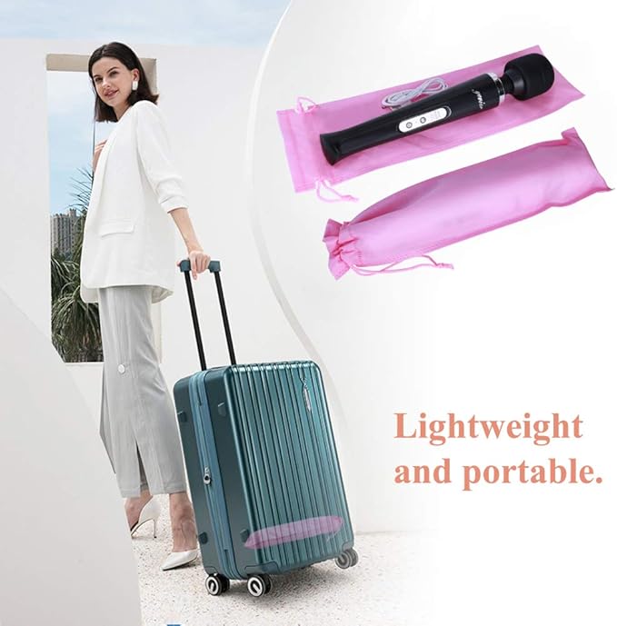 YEVIOR Cordless Personal Electric Massager Wand with 10 Powerful Pulse Settings Rechargeable Handheld Back Vibrating Massager for Deep Muscles Pain Relief (Black)