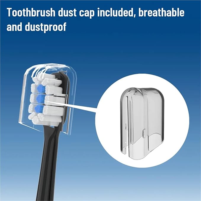 Pack Electric Toothbrush HeadsCompatible for Xiaomi Mijia T301 T302 T501 T501C Replacement Accessories(T301-302-WH3BK3)