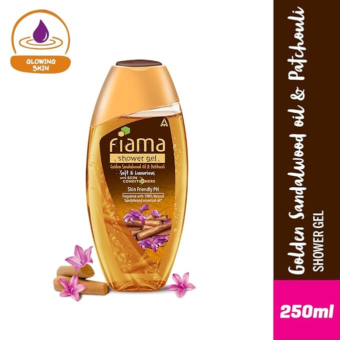 Body Wash Shower Gel Golden Sandalwood Oil and Patchouli 250ml Body Wash for Women &amp Men with S.k.i.n Conditioners for Soft and Luxurious Skin Suitable for All Types Skin