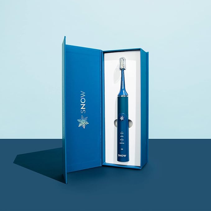 SNOW Electric Toothbrush with Sonic Technology - LED Whitening - 2 LED Brush Heads &amp 4 Brushing Modes - Rechargeable Automatic Toothbrush for Adults with Built-in Timer - Gen 1 Polar Blue