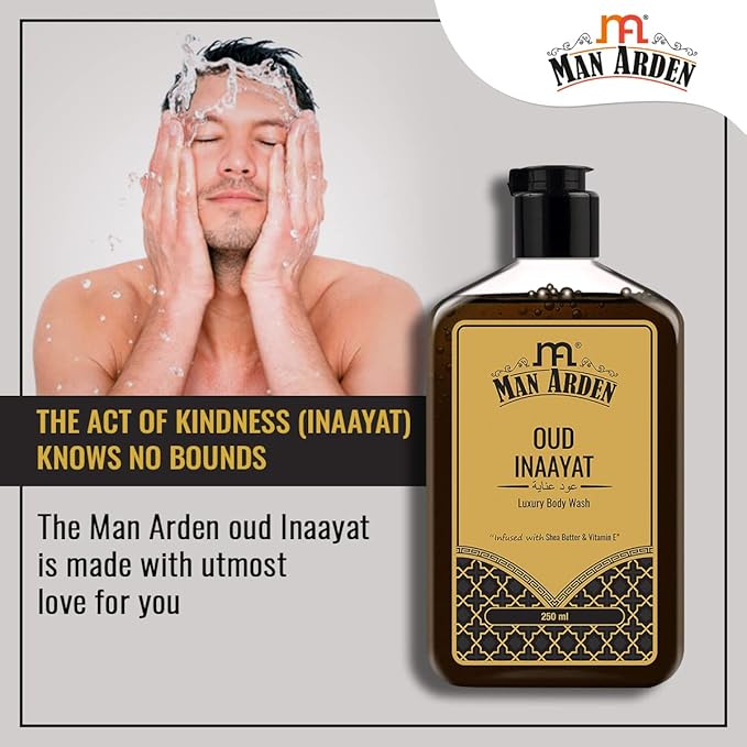 Man Arden Oud Inaayat Luxury Body Wash Infused With Shea Butter &amp Vitamin E 250ml