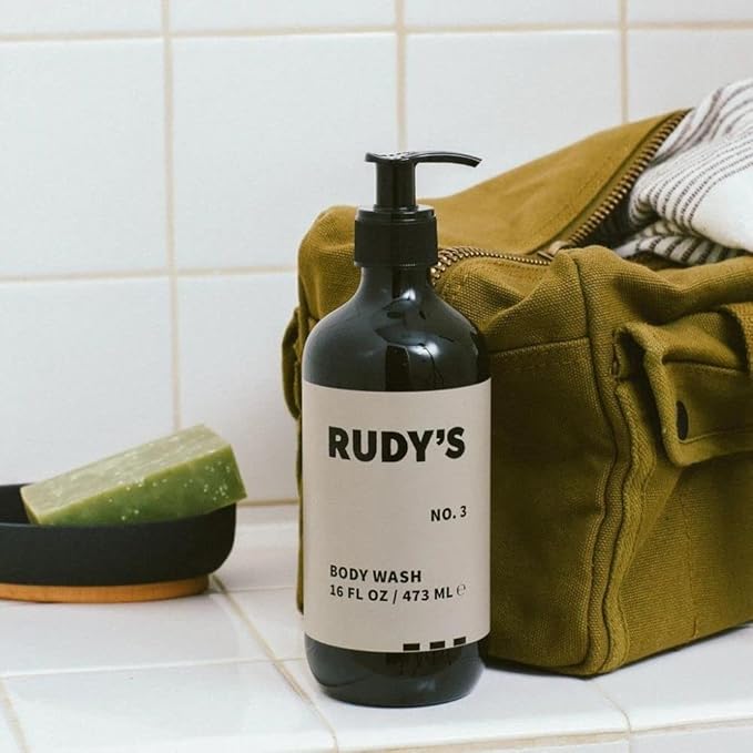 RUDY's 1-3 Shower Essentials Bundle - Shampoo and Body Wash - Natural Ingredients Sulfate &amp Paraben Free (16 fl oz Each)