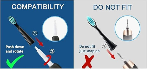 10 Pieces Replacement Heads Compatible with Fairywill D7 / D8 Fw507 508 551 917 959 D1 D3 Black Toothbrush