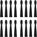 16pcs Replacement Brush HeadsCompatible for Toothbrush Soft Head Deep Clean J110 / J209(16pcs Black Head)