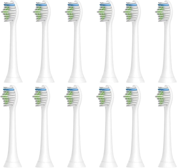 4pcs Replacement Brush HeadCompatible for PH Sonic Care Diamondclean Electric Toothbrush(12 White)