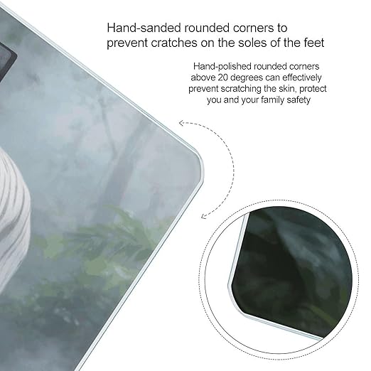 Foggy Forest Shadow Weight ScaleClear LED Display Bathroom Digital Weighing ScaleTempered Glass Digital Bathroom Scale for Body Weight Capacity Up to 400 Lbs