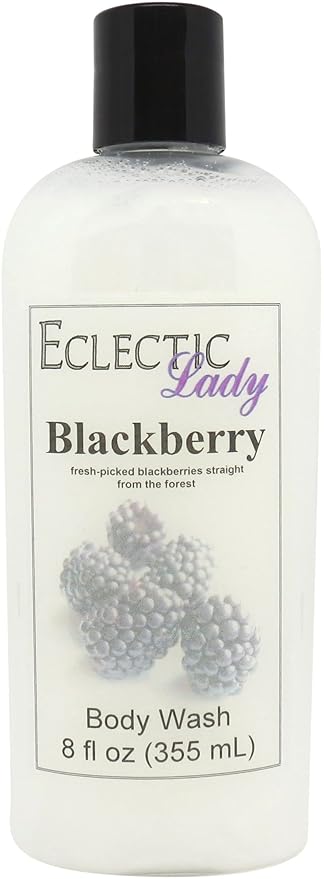 Eclectic Lady Liquid Pearl Body Wash - Blackberry Scent 3-in-1 Use For Bubble Bath Hand Soap &amp Body Wash Phthalate-Free Blackberry Fragrance Handcrafted in USA (8 oz)