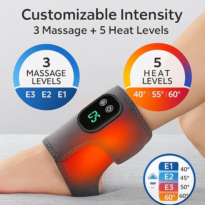 2026 New Upgranded Foot Revive Massager for Neuropathy Portable Triple Method Heated Ankle Wrap with Extension Strap 3 Vibration Modes 5 Heat Levels for Foot Relaxation (2 pcs)