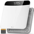 Ovutek Scale for Body Weight Highly Accurate 450lb Digital Bathroom Scales for People Automatic Weighing Machine for Baby Pet Light Items Large LED Sturdy and Durable Base White