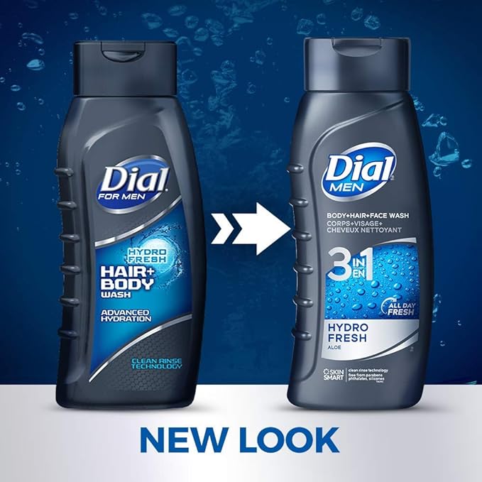 Dial Men Hair + Body Wash Hydro Fresh 20 fl oz (Pack of 4)