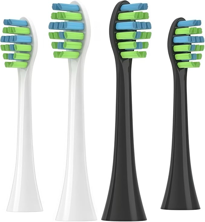 Replacement Brush Heads Compatible with 7AM2M AM101/AM105 Sonic Electric Toothbrush Vacuum Soft Bristle Nozzles(8pcs Black)