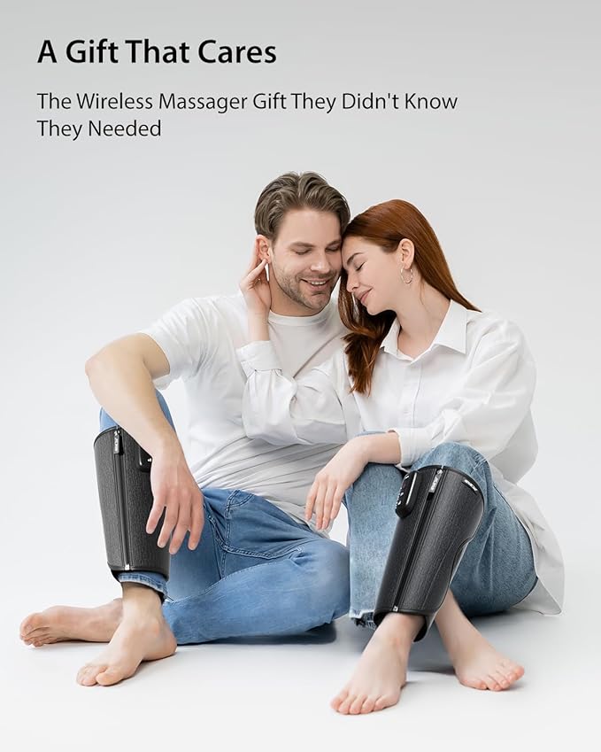 CINCOM Cordless Calf Massager for Circulation Leg Compression Massager for Calf Rechargeable Leg Massage with 3 Intensities 3 Modes for Pain Relief Gifts for Women Men