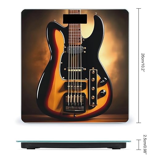 Instrumental GuitarScale for Body Weight with LCD High Precision Weighing Scales Fashion Sturdy Tempered Glass Weight Scales Easy-to-Read Digital Bathroom Scale for Daily 400lb