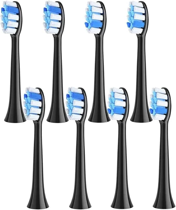 Compatible for Fairywill P11 T9 P80 Electric Toothbrush Heads Compatible with Toothbrush8/16pcs(8BLACK)