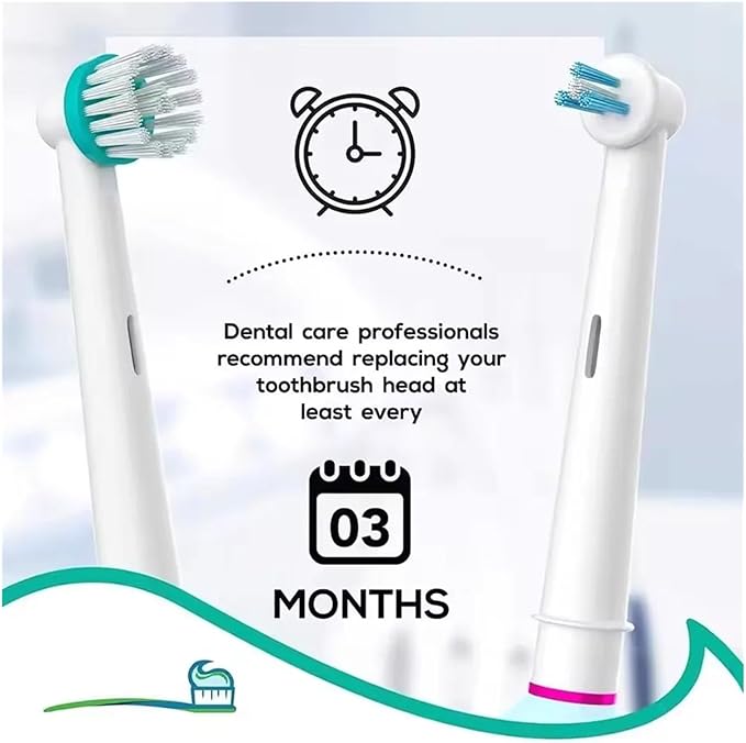 Replacement Brush Heads Compatible For OralB Professional Ortho &amp Power Tip Compatible Orthodontic Electric Toothbrush Head(8pcs Powertip)