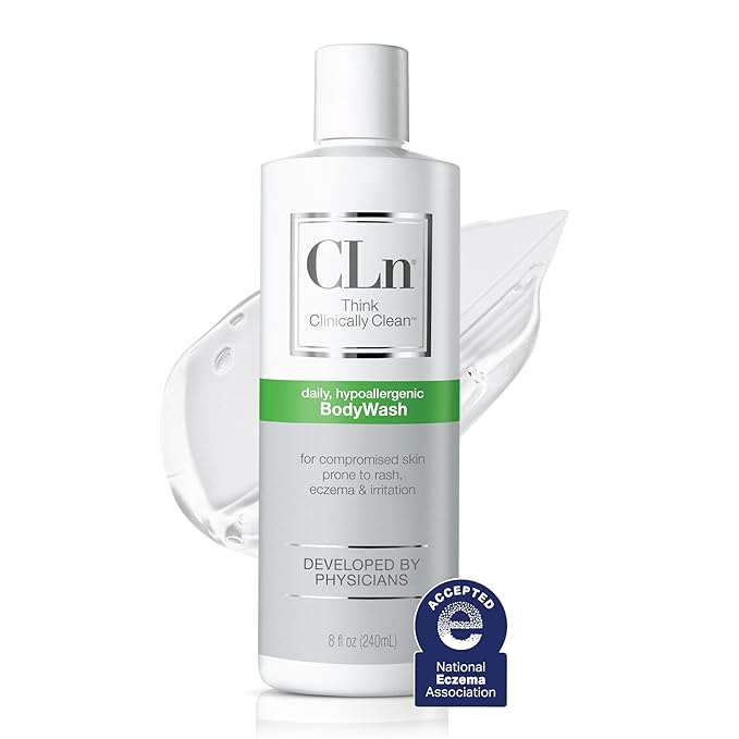CLn® BodyWash –Non-Drying Body Wash For Compromised Skin Prone to Eczema Dermatitis Rash &amp Hidradenitis Suppurativa Fragrance-Free &amp Paraben-Free 8 fl oz. (Pack of 2)