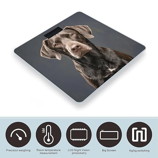Dalmatian Scale for Body Weight Digital Bathroom Scale Toughened Glass High Precision Scales for Body Weight with Large LCD Backlight Display Weight Scales