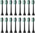 16pcs Replacement Toothbrush HeadsCompatible for B002DC/B009DC/B001/B004/B005/B006(16pcs Black)