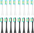 16pcs Replacement Brush HeadsCompatible for Oclean Sonic X/Pro/ Z1/ SE F1 One PW01/03/05/07/09 P5 Electric Toothbrush(16 White and Black)