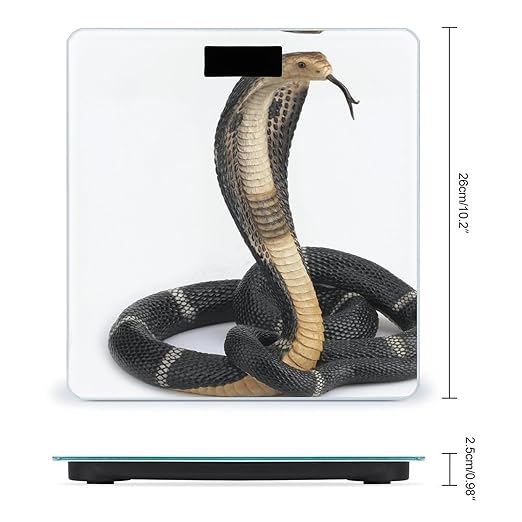 Cobra Snake Scale for Body Weight Anti-Slip Sturdy Tempered Glass Weighing Machine Highly Digital Accurate Bright LCD Bathroom Scale for Household Gift