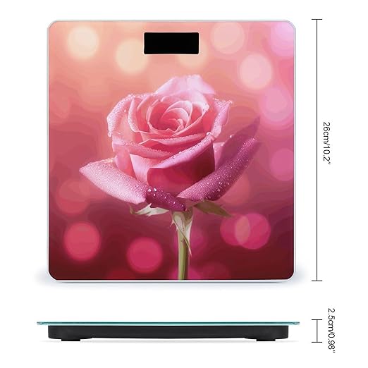 Beautiful Flower Images Scale for Body Weight Sturdy Tempered Glass Weighing Scales with LCD Display Accurate Digital Bathroom Scale Convenient Body Fat Smart Scales 400lb