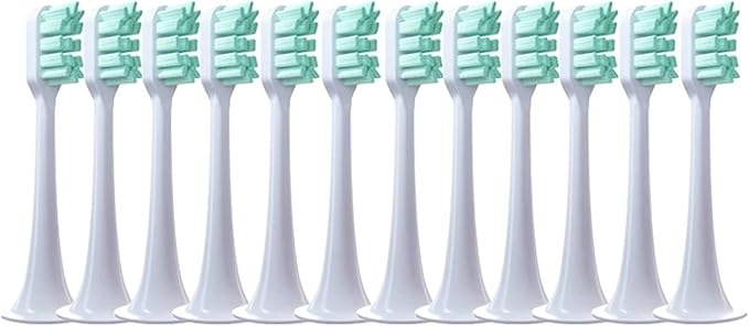 12PCS for T300/T500/T700 Replacement Brush Heads Electric Tooth(12Green)