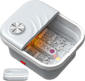 LUBBYGIM New Collapsible Foot Spa Bath with Heat Foldable Foot Bath Massager with Bubble Red Light 6 Shiatsu Massage Rollers Foot Soaking Tub with Temperature Control for Soft Feet &amp Relax(Gra