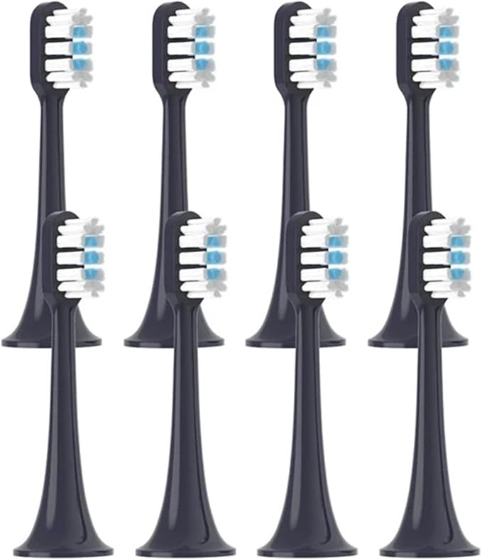 Replaceable Brush HeadsCompatible for XIAOMI MIJIA T301 T302 Soft Clean Bristle White Blue Nozzles(8 Blue)